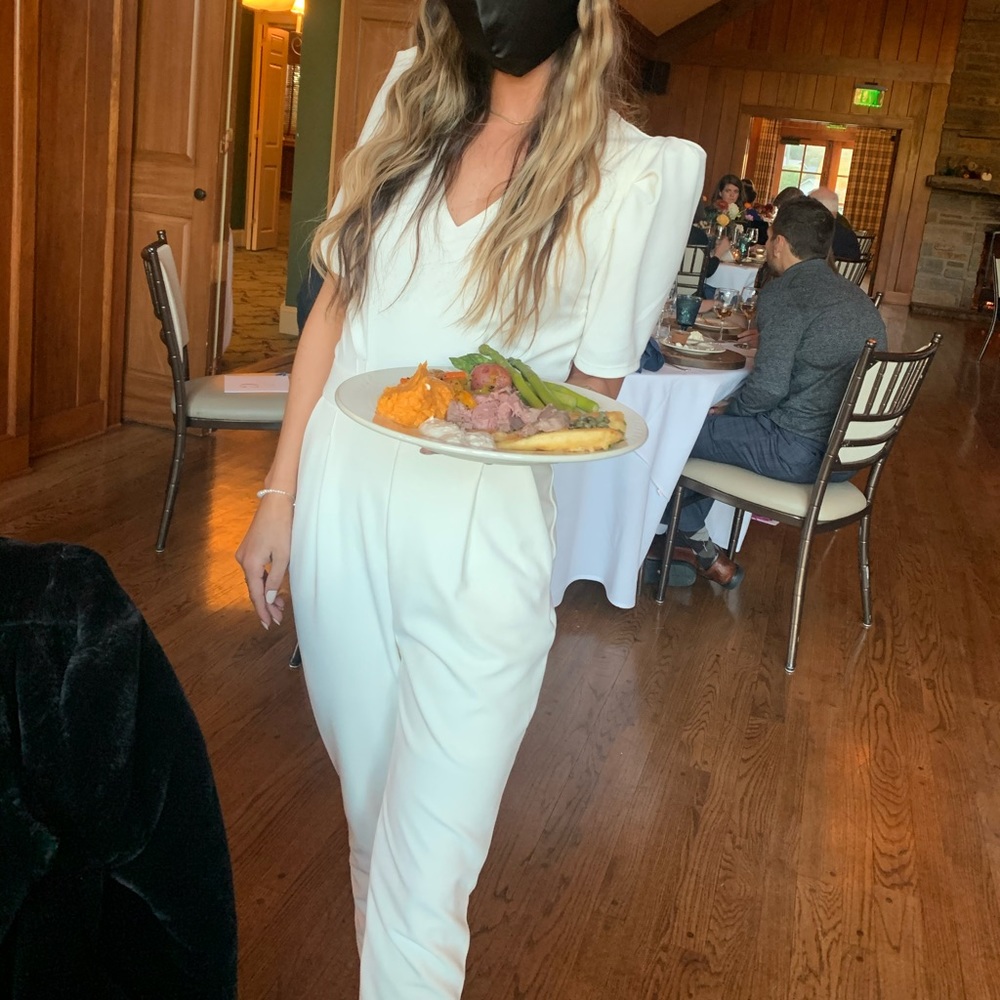 Express | White Jumpsuit (XS)